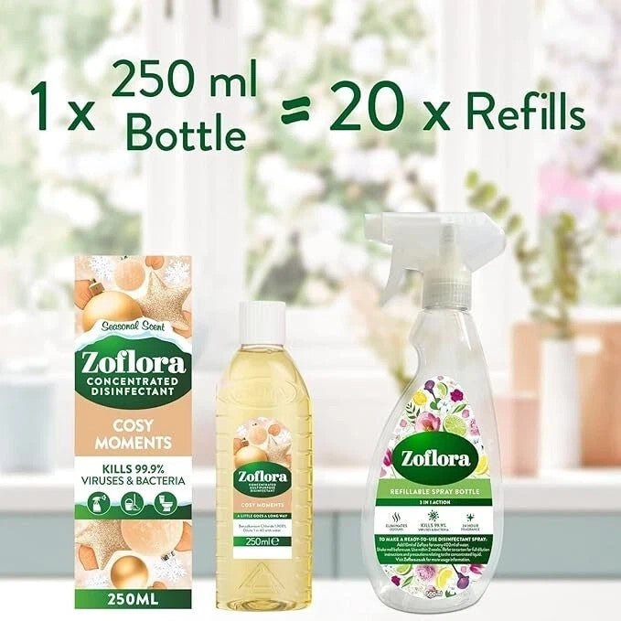 2 x 250ml Zoflora Cosy Moments Concentrated Antibacterial Disinfectant Liquid