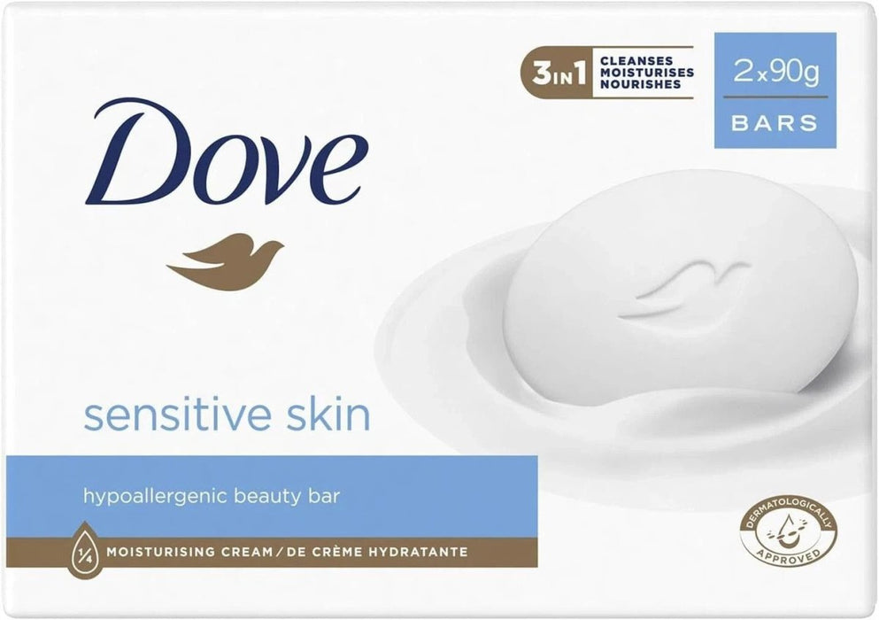 Dove Pure & Sensitive Hypoallergenic Beauty Cream Soap Bar 8 bars x 90g.