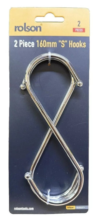 2PCS Stainless Steel Metal S Hooks Kitchen Utensil Hanger Cloths Hanging Rail