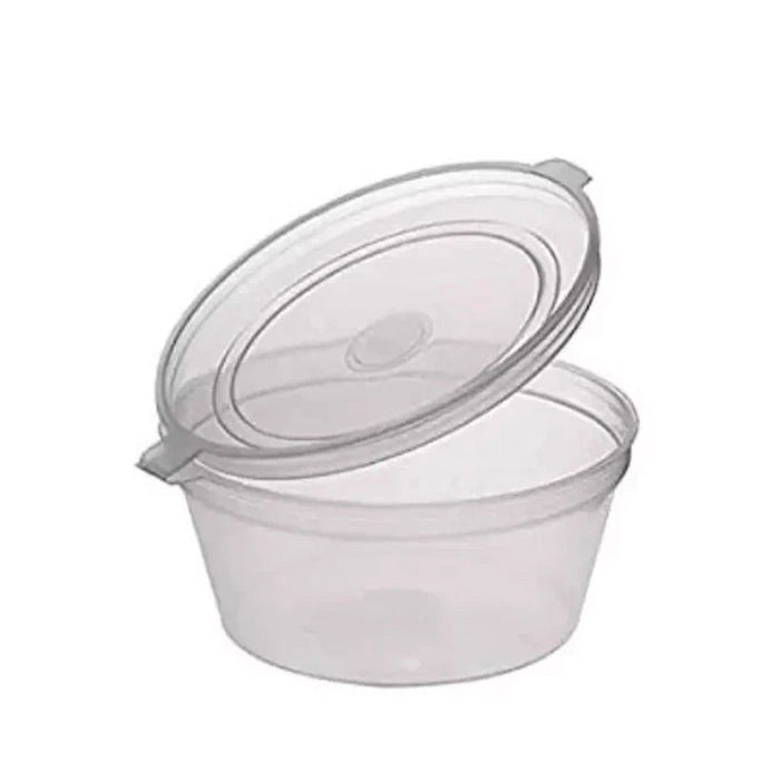 2oz Plastic Small Food Storage Container Sauce Dip Pot Hinged Lid 50/100/150pcs