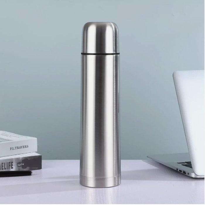Stainless Steel Hot/Cold Vacuum Thermos Flask Drink Camping Coffee Travel 1Ltr.