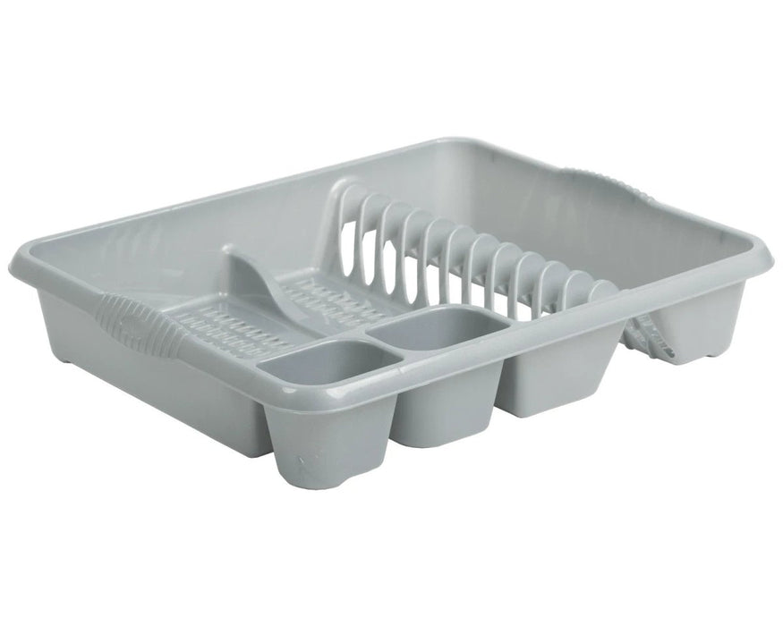 Large Dish Drainer Drying Rack Washing Basket/Tray Strong Kitchen Sink - Silver