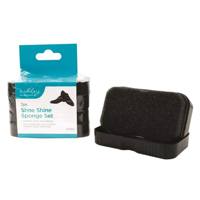 2Pc Shoe Shine Sponge Set Kit Leather Cleaner Polish Shining Boots Shoes