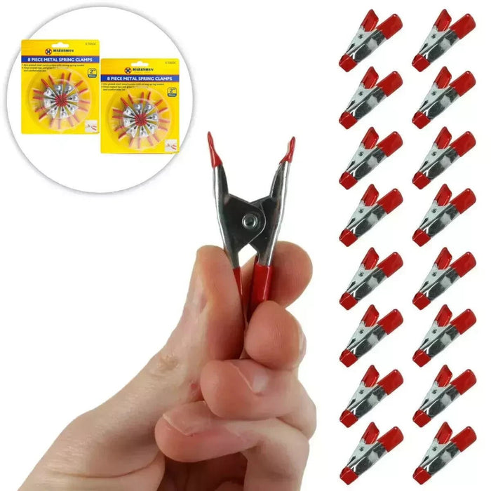 16 MINI CLIPS RED SMALL METAL SPRING CLAMP GRIP TARP SET CRAFT MODEL MAKING HOLD
