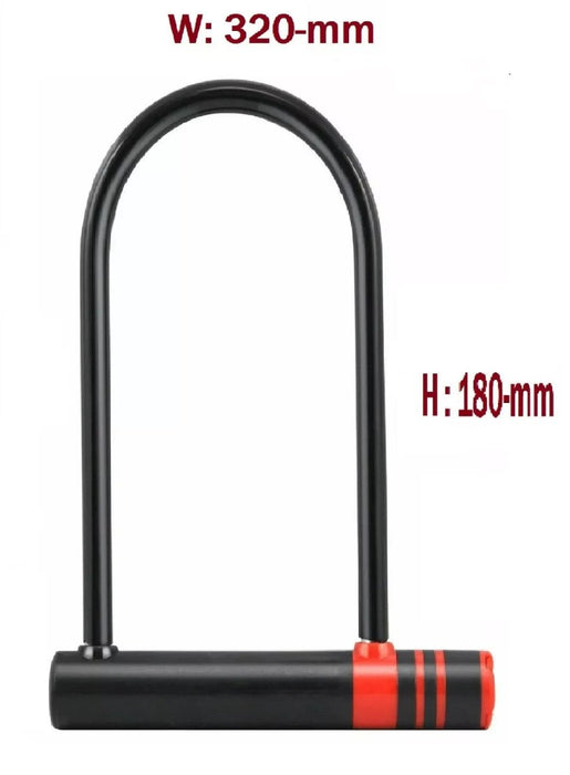 D/U Shaped Bike Lock Heavy Duty Cycle Motorbike Scooter Bicycle Security 2-Keys