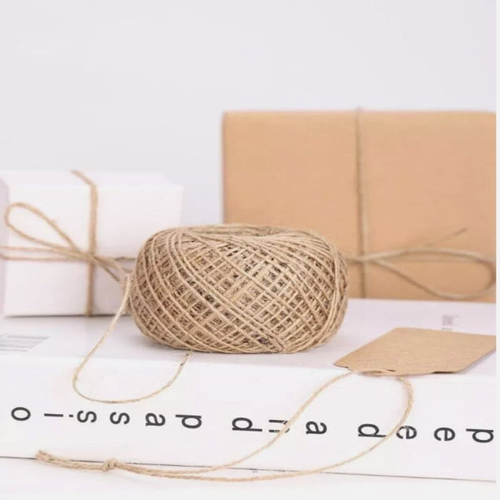 150M Jute Twine String Thread Thick Ribbon Craft Gift Warp Brown Shabby Natural