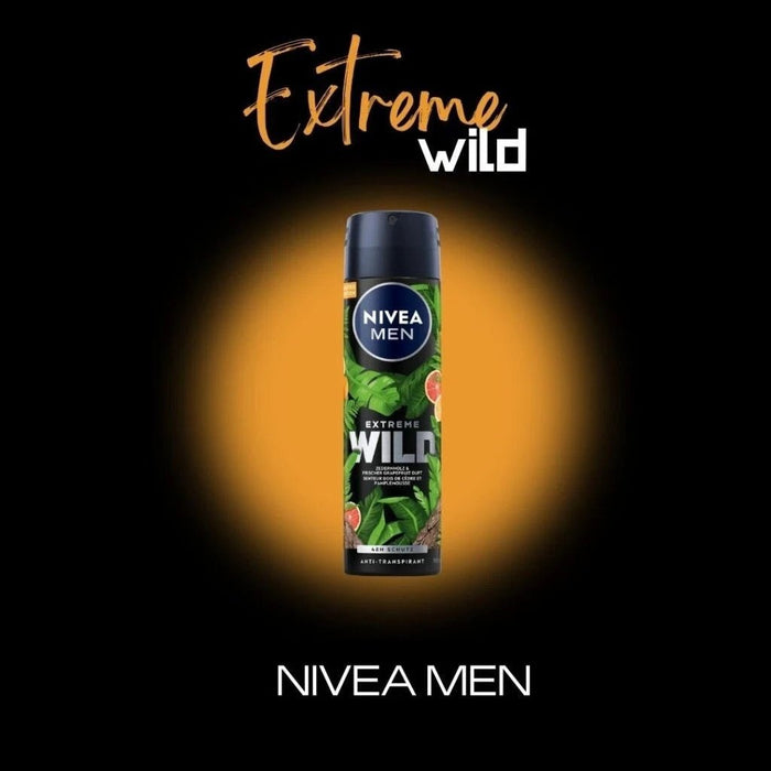 6 x 150ml NIVEA MEN Deodorant Spray Antiperspirant Extreme Wild Cedarwood Gfriut