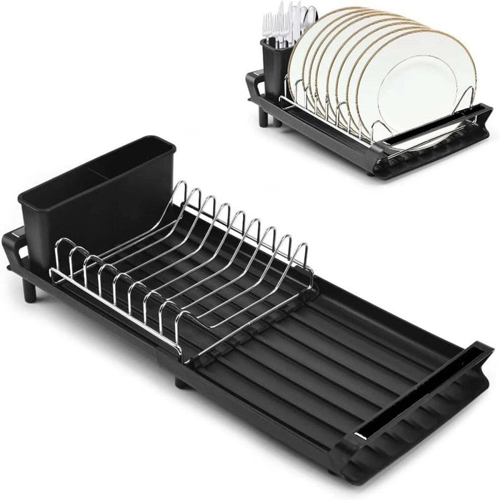 Expandable Dish Rack Drying Drainer Cutlery Holder Kitchen Sink Tray Plate Drip
