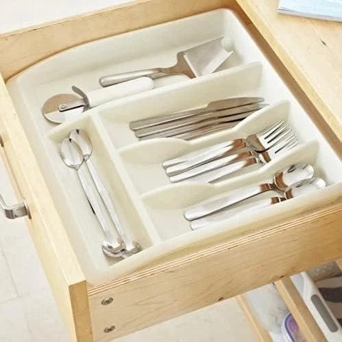 Addis Cutlery Tray Drawer Organiser Linen Cutlery Storage Rectangular