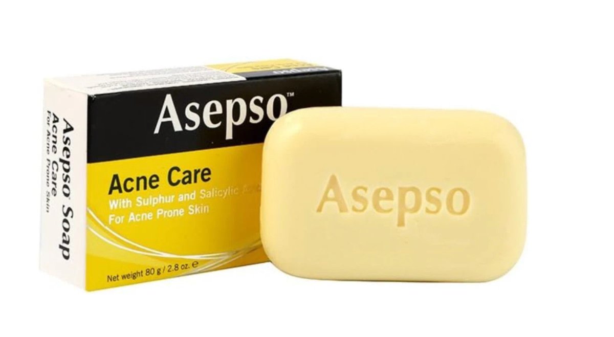 Asepso SULPHUR Plus Salicyclic Acid for Acne Prone Skin 80 gr Bar Soap-Pack of 6