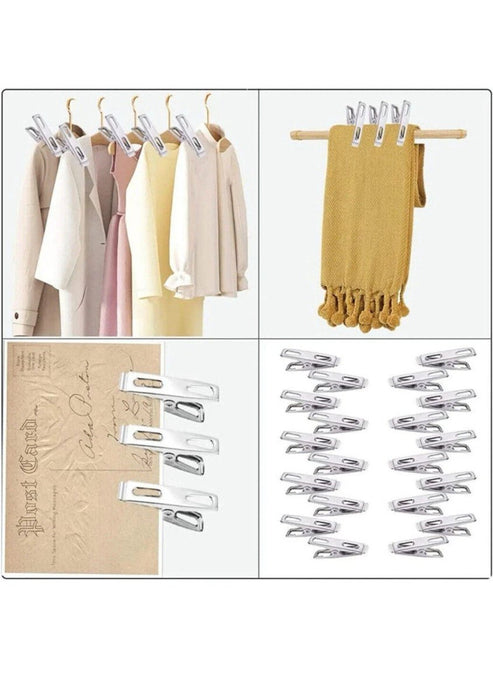20pc Super Strong Stainless Steel Clothes Pegs Washing Line Laundry Clip Garden