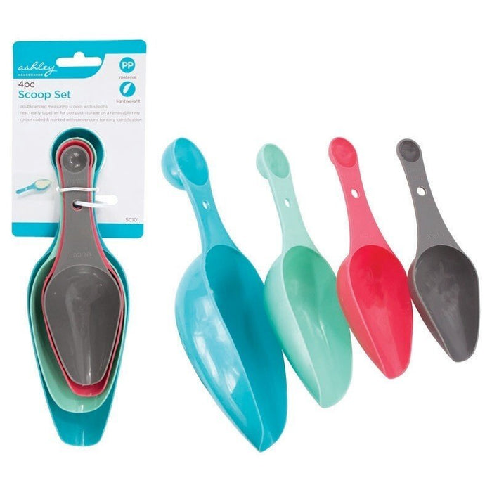 4pc Polypropylene Ice Scoops Multi Set Bar Candy Food Flour Buffet Kitchen