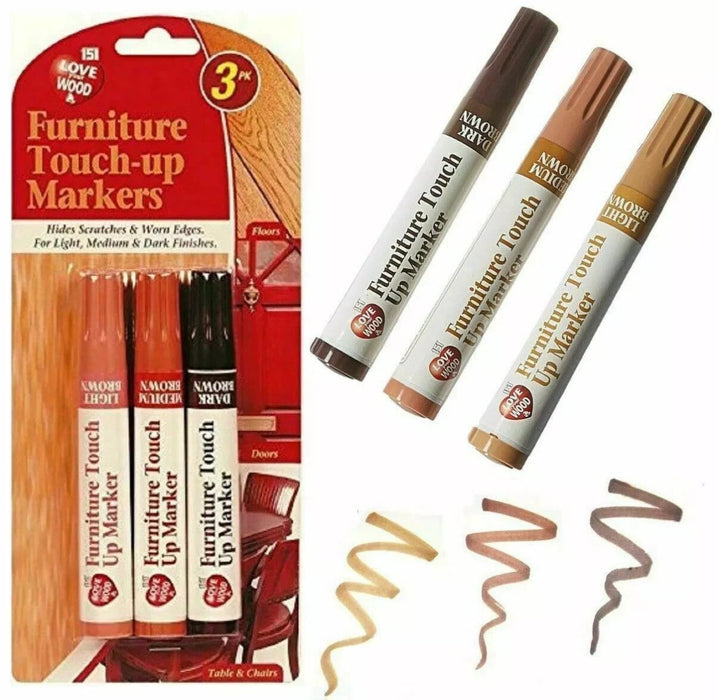 Wood Floor Repair Furniture Touch Up Pen Markers Remove Scratches Laminate 3pc