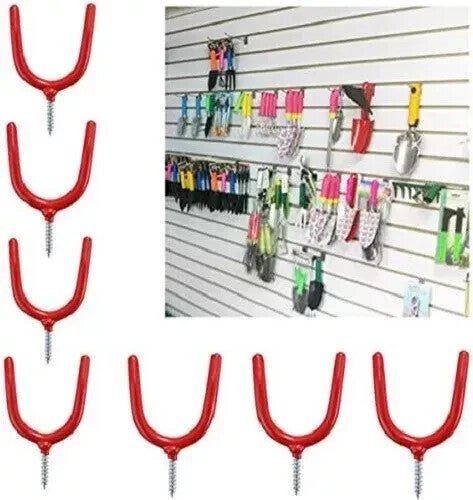 GARAGE HOOKS U Shaped X12 Storage Garden Tools Spade Mop Brush Utility Screw In