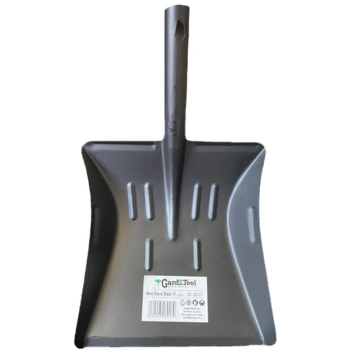 9" Metal Dust Pan Hand Shovel Large Coal Grit Snow Garden Outdoor Black Handle