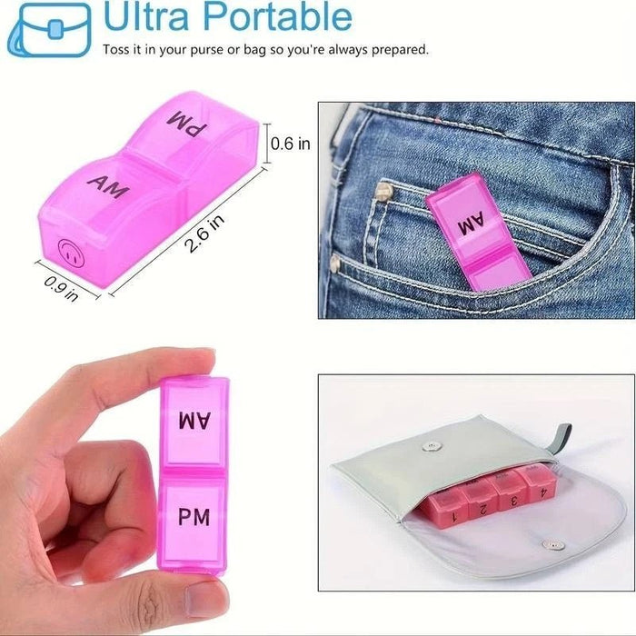 One Month Pill Organiser for Tablets and Medication Weekly Colour Coded AM/PM