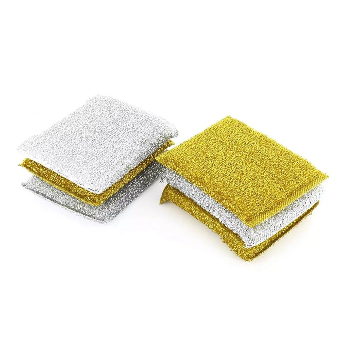 Metallic Scouring Pads For Non-Stick Pans Kitchen Cleaning Washing Up Scourers