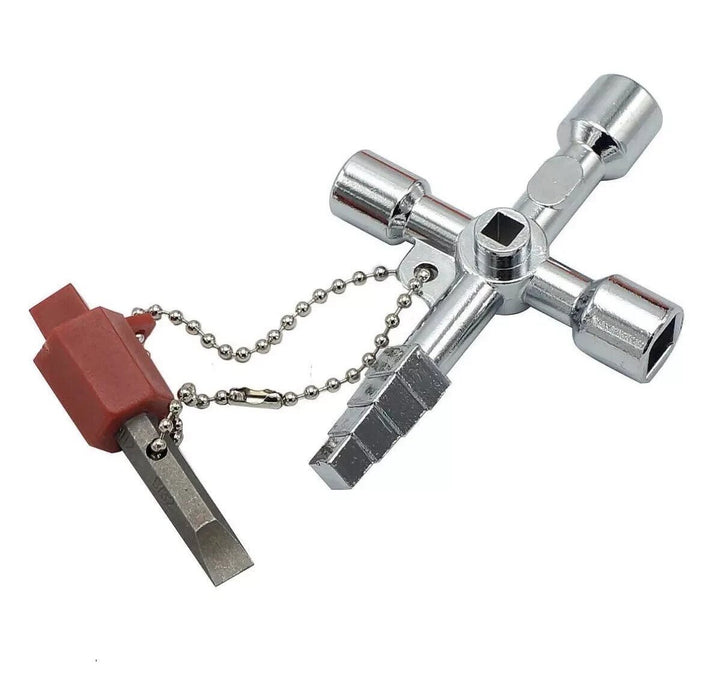 4 Way Key Gas Plumbing Radiator Quality Solid Bleed Utility DIY Multi Purpose