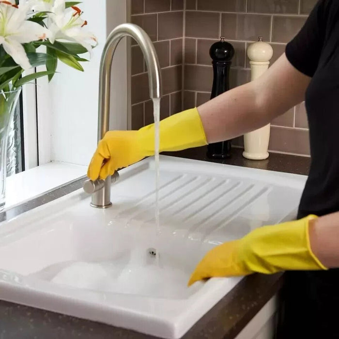 Marigold Extra Life Kitchen Gloves Medium Cotton Lined Yellow 1 Pair