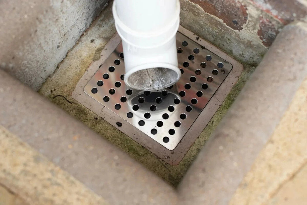 Exterior Drain Cover Leaf Guard Square Metal Stainless Steel Plate 6 inch 150 mm