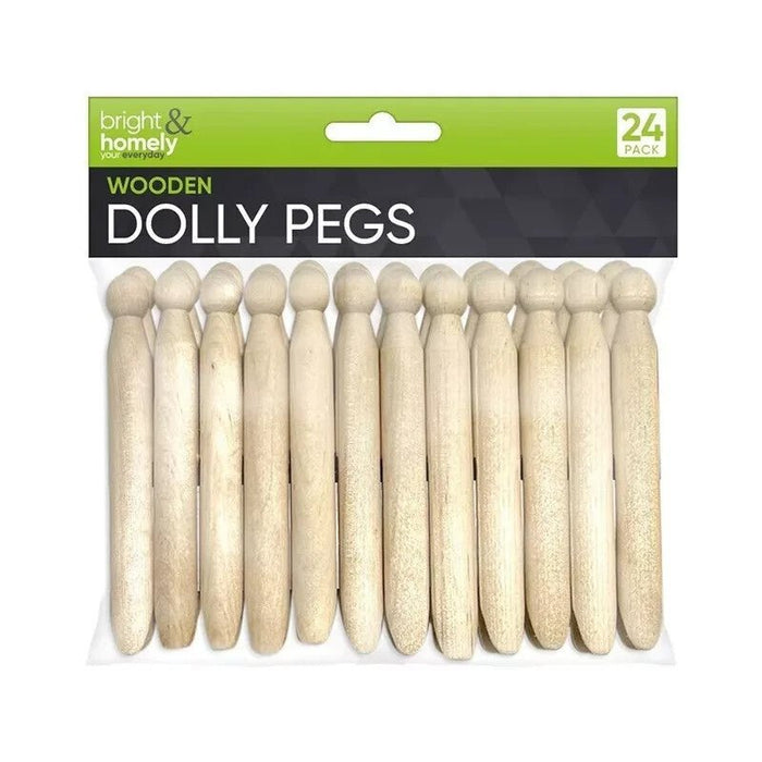 WOODEN DOLLY PEGS TRADITIONAL HIGH QUALITY NATURAL CLOTHES WASHING LINE 24PACK