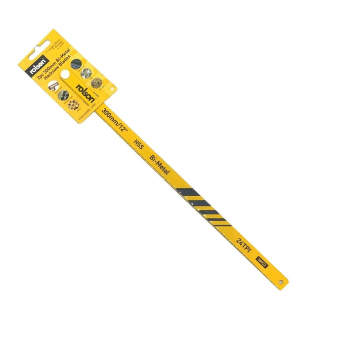 Rolson 12" (300mm) Bi-Metal HSS Hacksaw Blades 24TPI  for wood plastic and metal