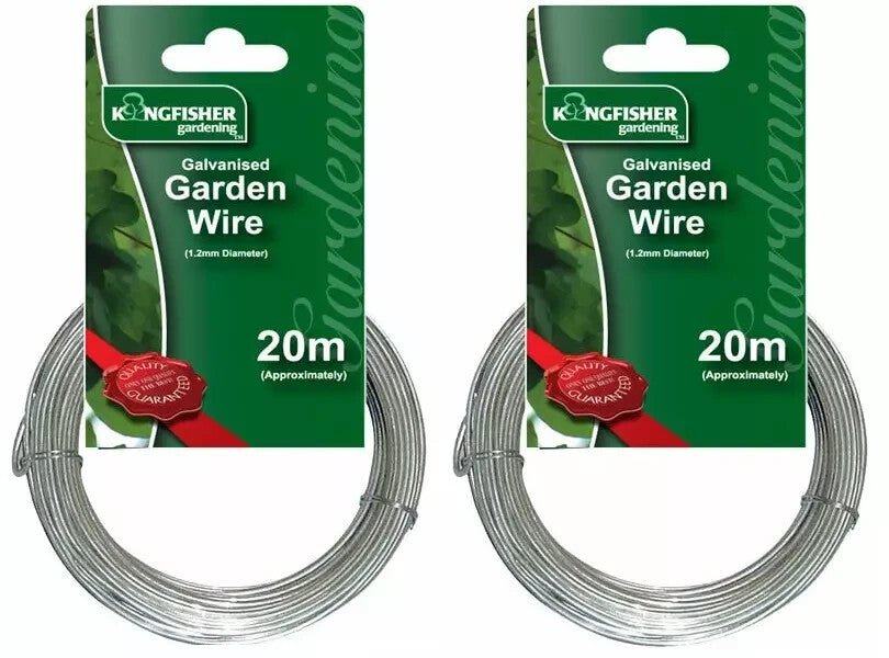 40M ( 2 x 20M ) Garden Tying Wire 1.2mm Strong Heavy Duty Galvanised Rust Proof