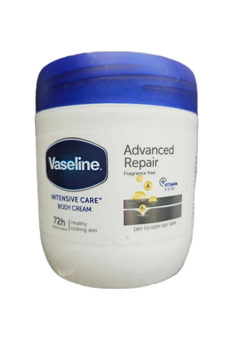 2x Vaseline Intensive Care Body Cream Advanced Repair Fragrance Free 400ml