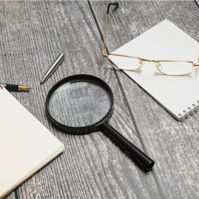 Pocket Magnifying Glass 90mm Large Magnifier Reading Glass Lens 5x Handheld Aid