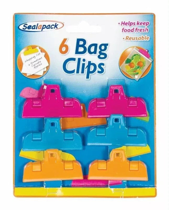 6 x Food bag Storage Clips Freezer Fridge Seal Hanging Keeps Food Fresh