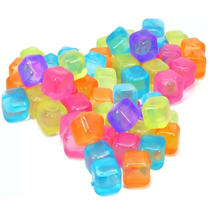 60 Pcs Reusable Ice Cubes freezer Multicolour Cold Drink Cooler Block Party