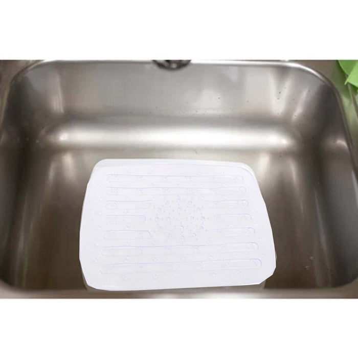 Kitchen Sink Mat Dish Drainer Cup Glass Scratch Protector Anti Slip PVC Clear