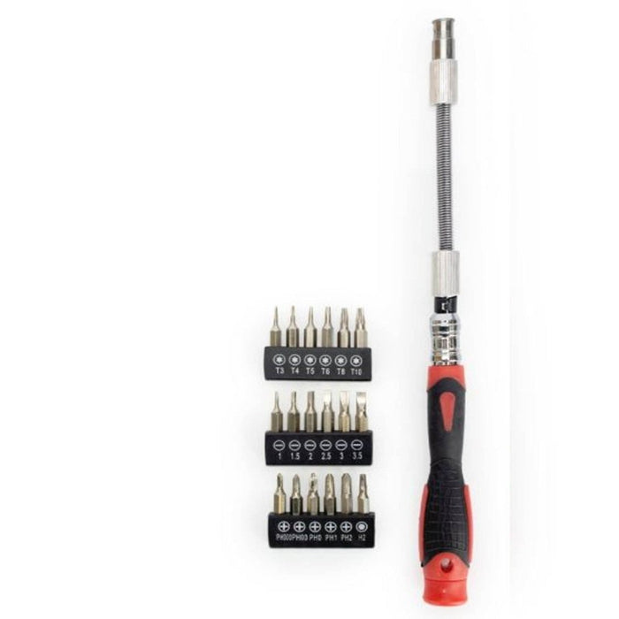 18pcs Flexible Shaft Screwdriver And Flat Star/Cross Bits Set Carbon Steel