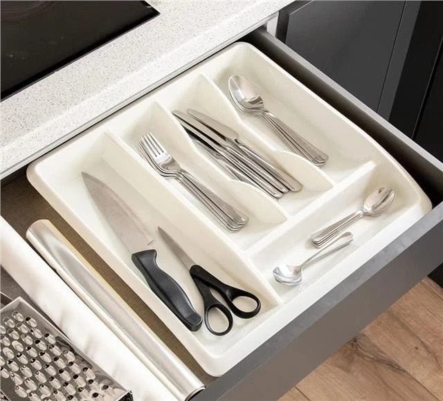 Addis Cutlery Tray Drawer Organiser Linen Cutlery Storage Rectangular