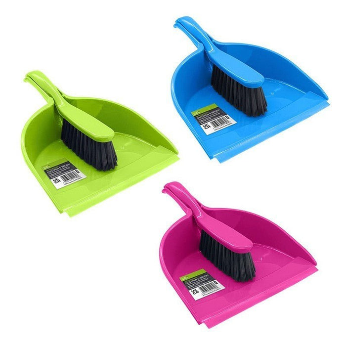 Hand Held Dustpan & Brush Set Easy Sweeping Cleaning Floor Soft Dust Pan Office