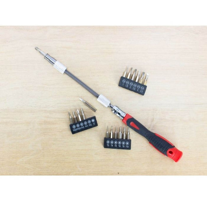 18pcs Flexible Shaft Screwdriver And Flat Star/Cross Bits Set Carbon Steel