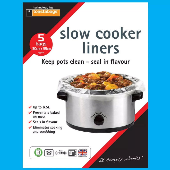 Toastabags Slow Cooker & Crock Pot Food Cooking Liner 5 bags