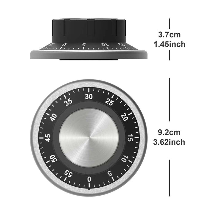 Magnetic Mechanical Kitchen Timer Stainless Steel Chef Cooking Baking Loud Alarm