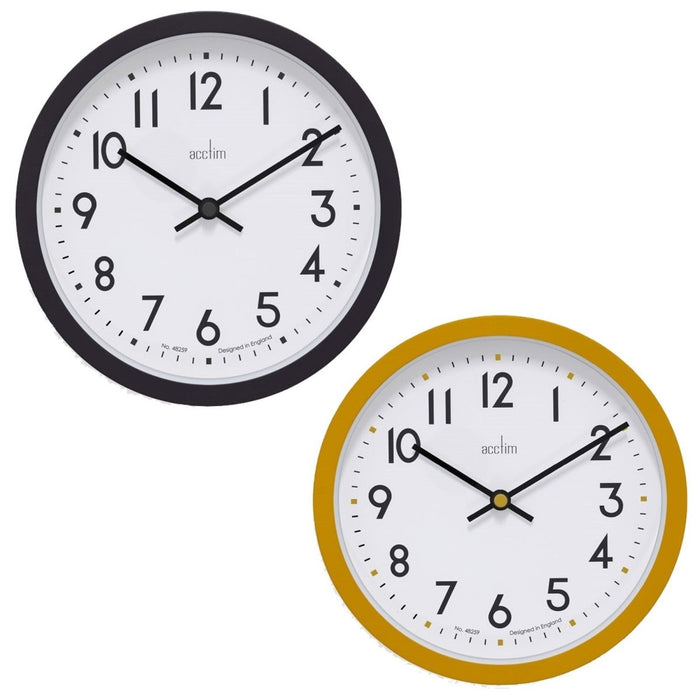 Acctim Elstow Small Kitchen Wall Clock With Silent Sweep Quartz Retro Style 20cm