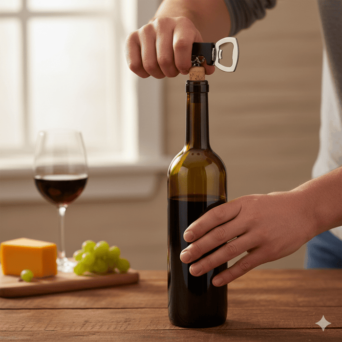 3-in-1 Corkscrew Bottle Opener Compact Black Home Kitchen Travel Camping Wine
