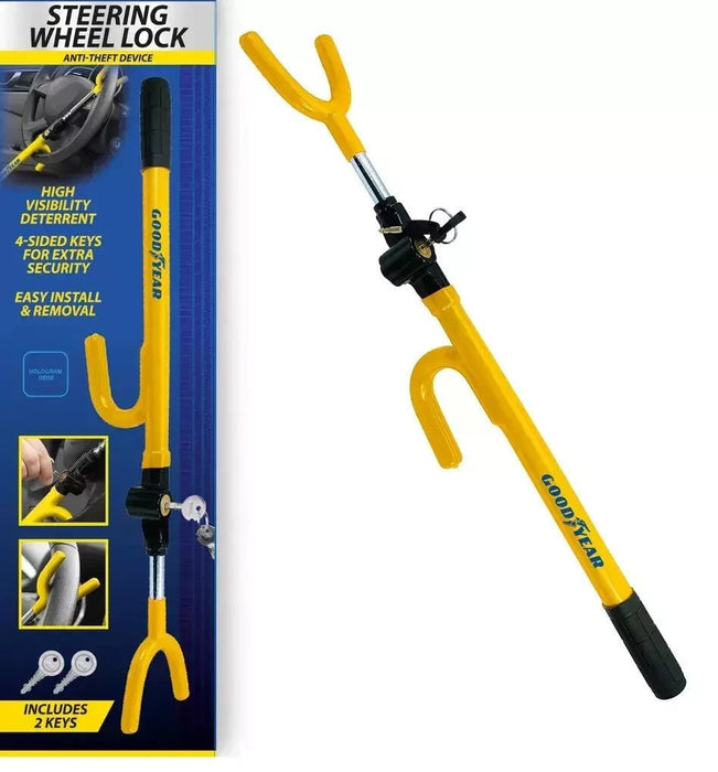 Goodyear Steering Wheel Lock AntiTheft Security Car Van Vehicle Safety Universal