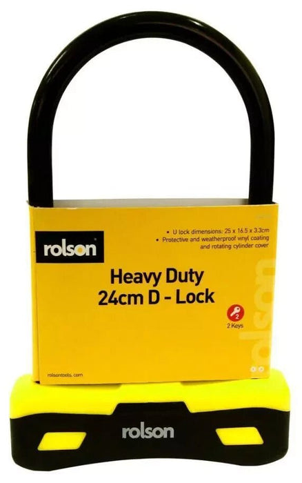 Rolson 250mm x 165mm Heavy Duty Bike D Lock U-Type Bicycle Lock 66743