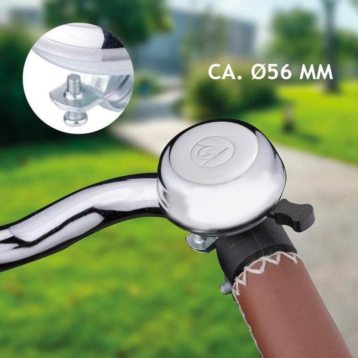 Dunlop Bike Bicycle Ring Bell Alarm Handlebar Loud Silver Mountain