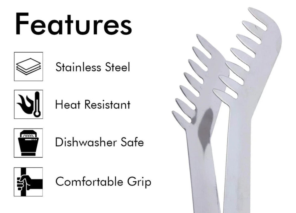 Spaghetti Pasta Tong Server Utensil Stainless Steel Small Serving food  Tongs 7"