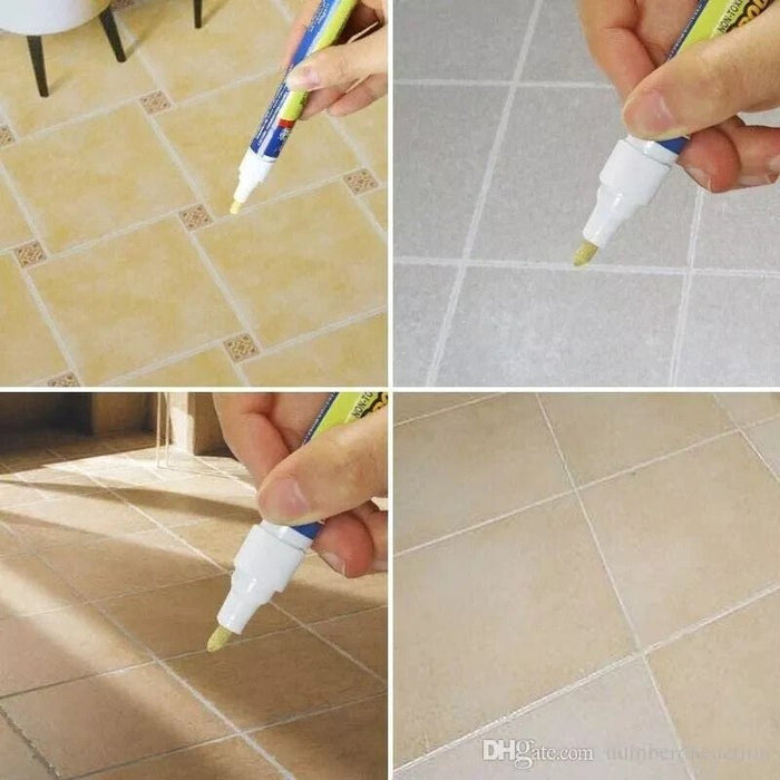 3x White Grout Tiling Pen Tile Reviver Repair Kitchen Bathroom Shower Anti Mould
