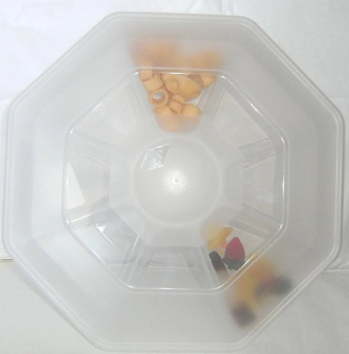 8 Section Nibble Tray With Lid Clear Plastic Snack Tray crudites Food Nuts Box