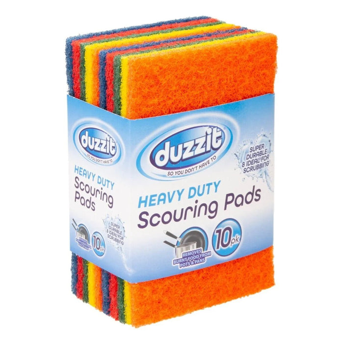 Duzzit Heavy Duty Scouring Pads - 10 Pack - Kitchen Scrubber Cleaner