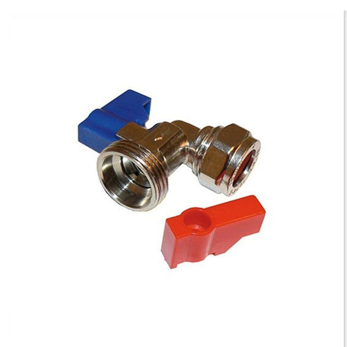 Angled Washing Machine Tap 15mmx3/4" Inch Chrome Plated Plumbing Valve Appliance