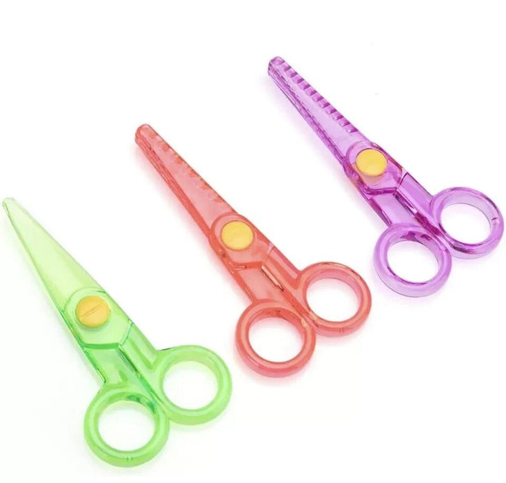 Safety Scissors Kids Scissor Children Craft Art Assorted Blade Shapes 3pc
