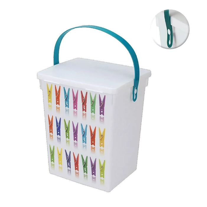 Peg Storage Basket Container 5L Lid Dishwasher Tablet Laundry Washing Peg Box UK